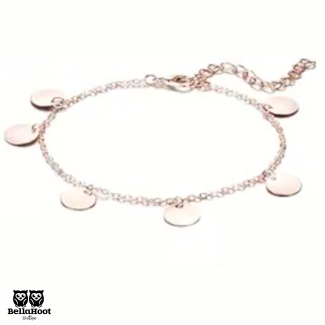 Anklet - Rose Golden - Disc Dangles